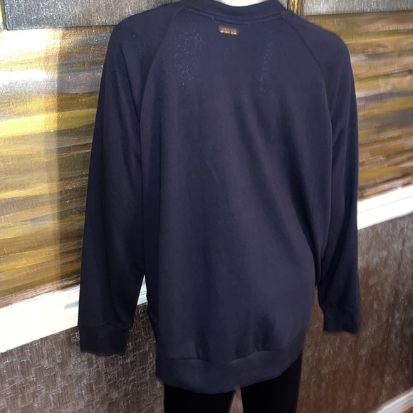 Michael Kors Black and White Sequin Houndstooth Front Sweatshirt Top XL New - Picture 2 of 5